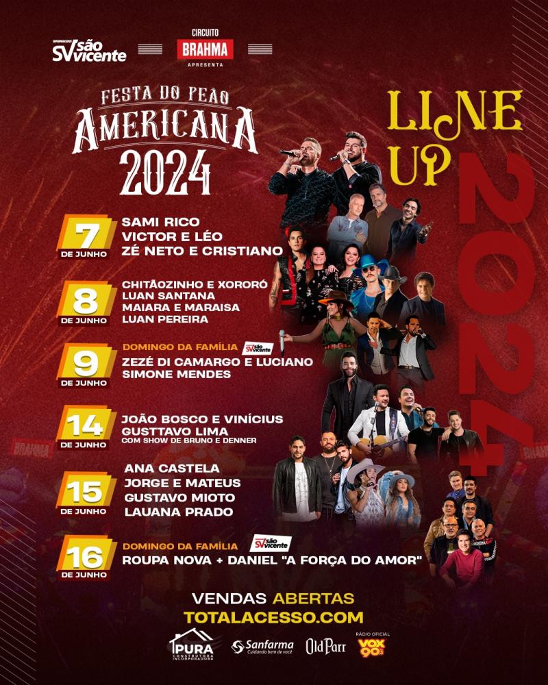 Americana confirma a grade artística 2024!