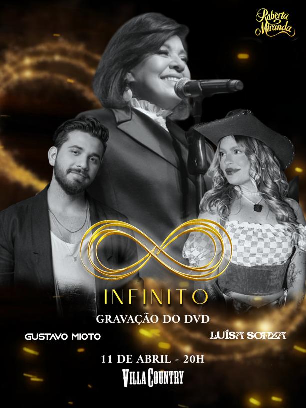 Com Luísa Sonza e Gustavo Mioto, Roberta Miranda grava DVD em São Paulo