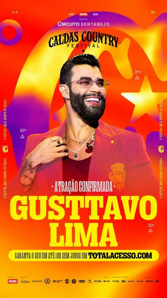 Caldas Country Festival 2024 anuncia Gusttavo Lima e outras novas atrações